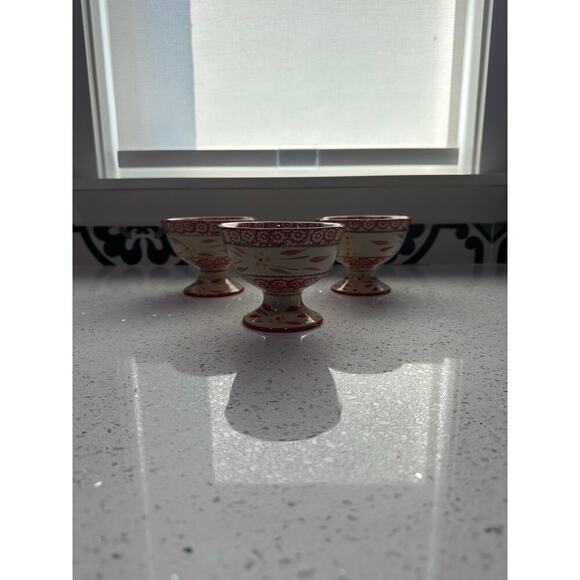 Set of 3 Temp-tations by Tara OLD WORLD RED Ice Cream Bowls - Picture 1 of 2